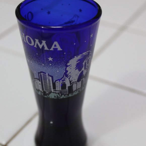 Vintage Oklahoma State Cobalt Blue Shot Glass - Picture 2 of 10